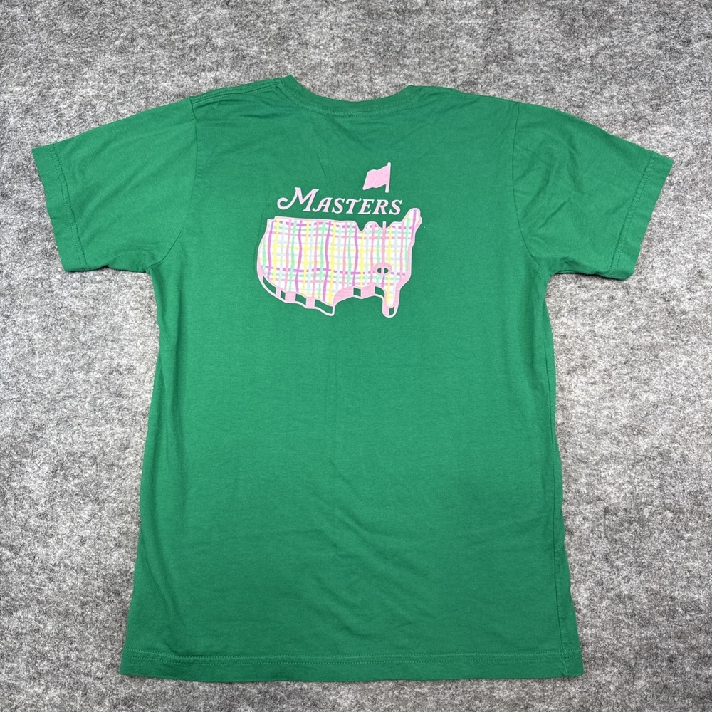Masters t-shirt kids XL green pink short sleeve cotton casual golf fan classic - Picture 3 of 7